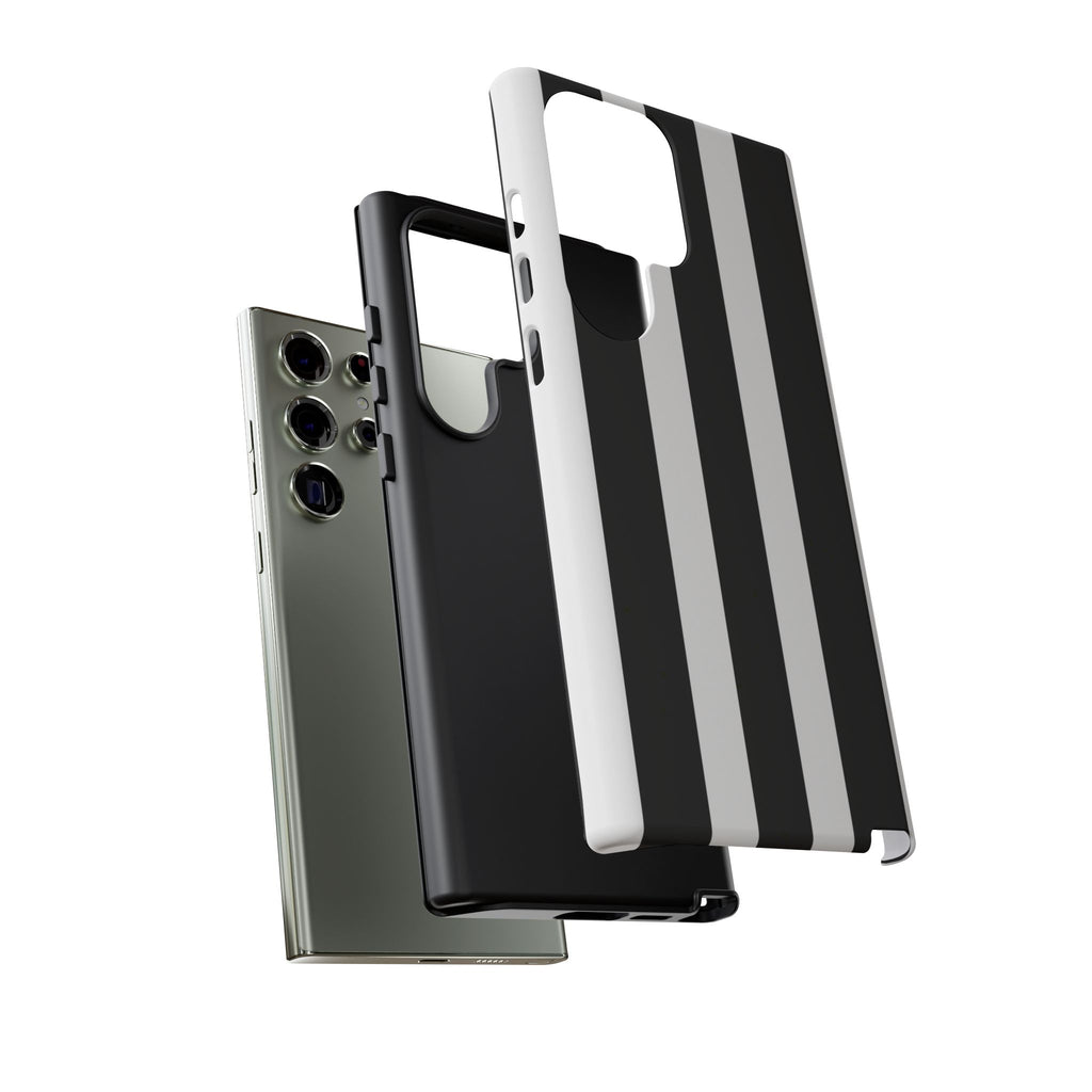 Black & White Vertical Stripe Phone Case — Tough Protective iPhone Cover