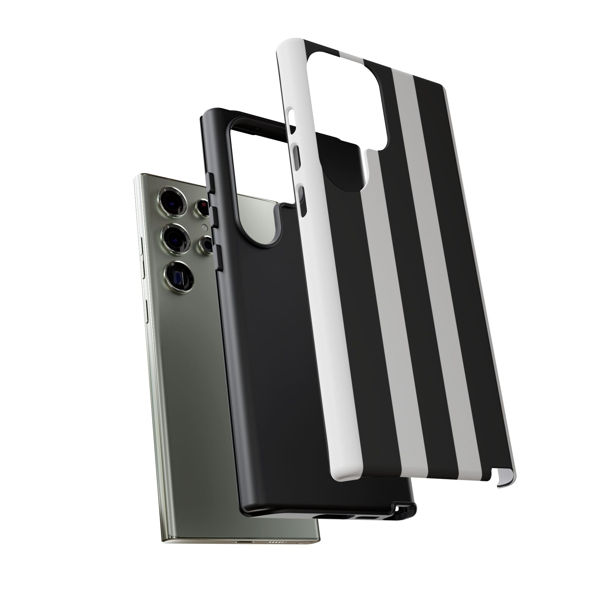Black & White Vertical Stripe Phone Case — Tough Protective iPhone Cover