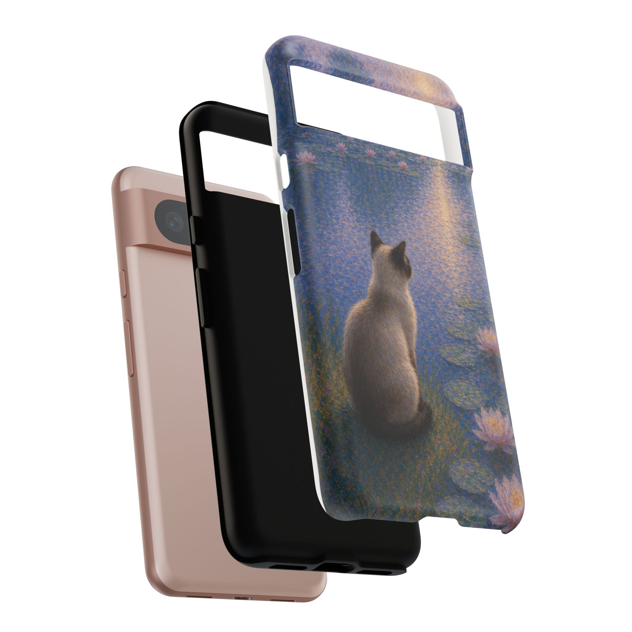 Cat Moonlight Phone Case — Serene Siamese by Lily Pond