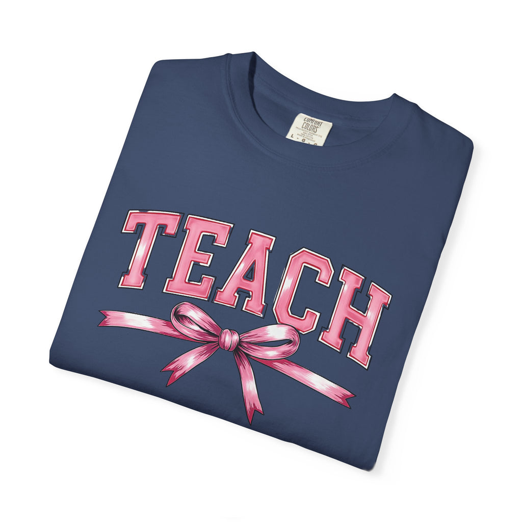 Teach Pink Bow Teacher T-Shirt