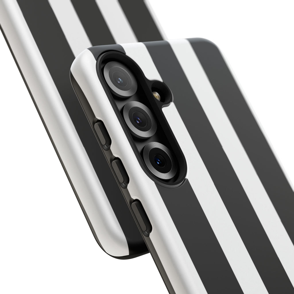 Black & White Vertical Stripe Phone Case — Tough Protective iPhone Cover