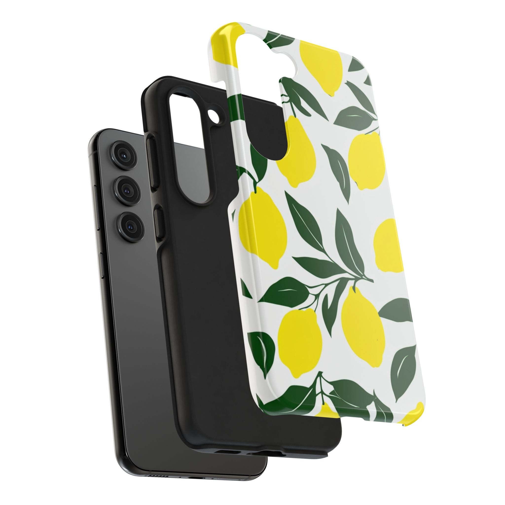 Lemon Pattern Tough Phone Case — Bright Citrus Protective Phone Cover