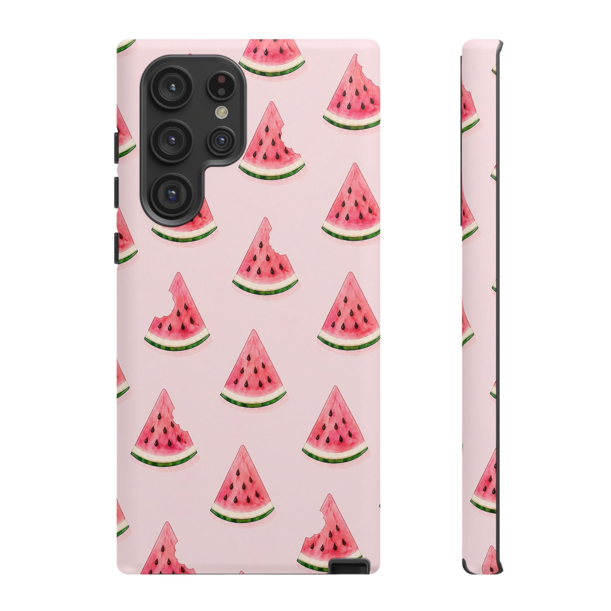 Watermelon Pattern Tough Phone Case — Pink Fruit Slice Protective Case