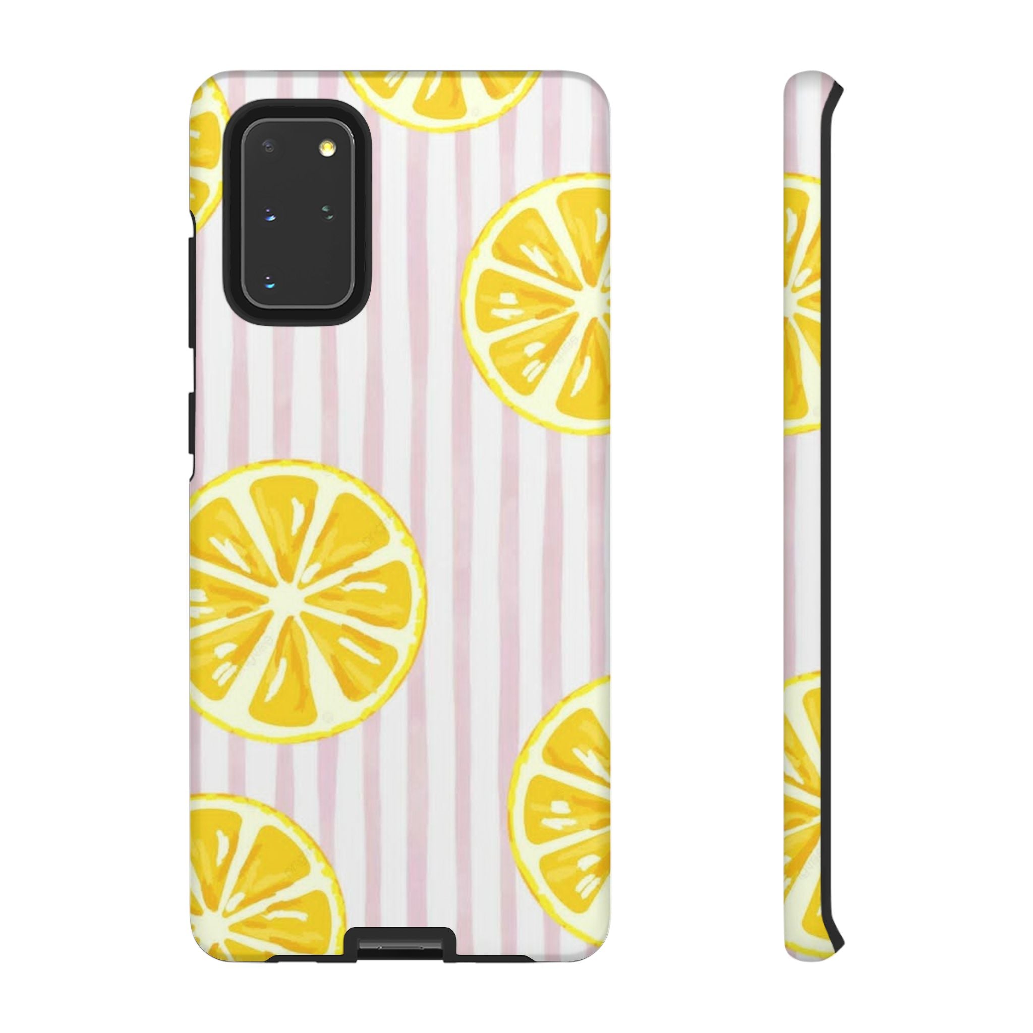 Lemon Slices Tough Case — Cute Pink Stripe Phone Cover