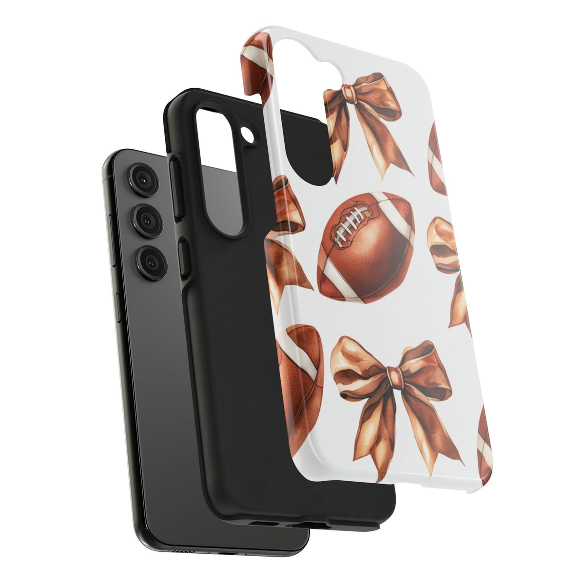 Tough Phone Case – Football & Bow Pattern