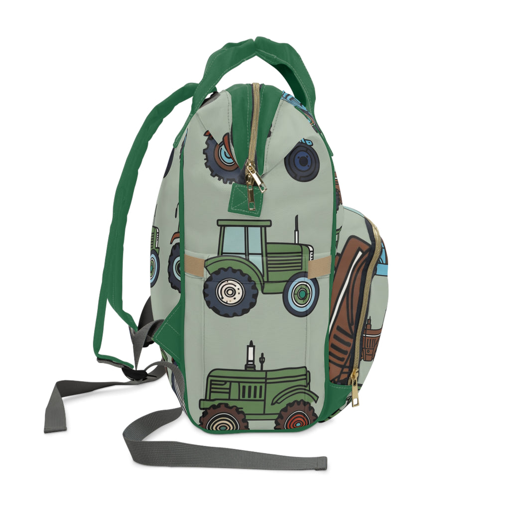 Tractor Print Diaper Backpack