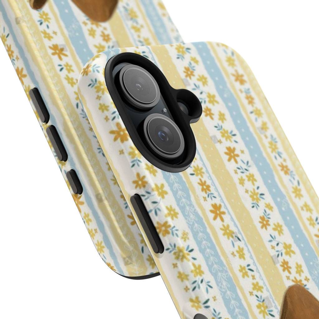 Cowboy Goose Tough Phone Case — Cute Farm Animal iPhone Case with Floral Stripes