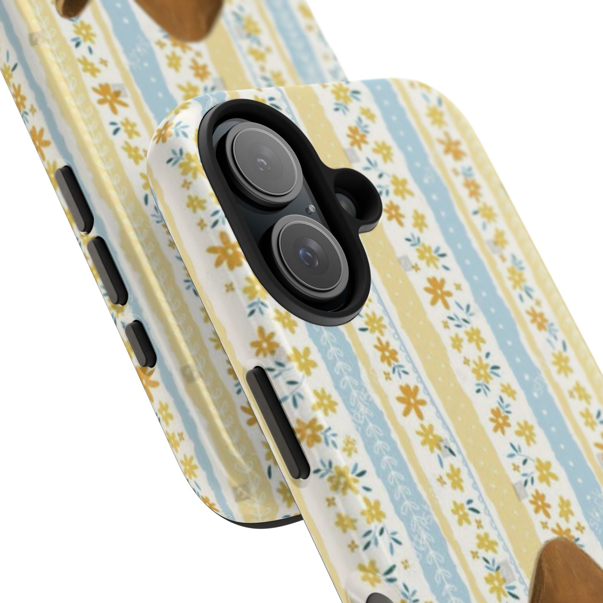 Cowboy Goose Tough Phone Case — Cute Farm Animal iPhone Case with Floral Stripes