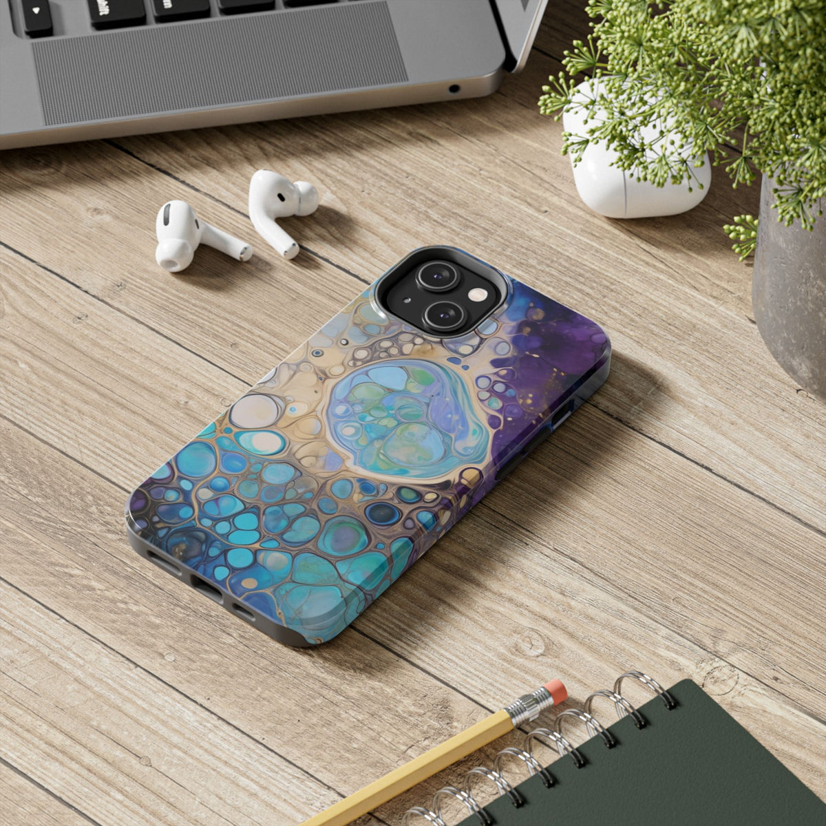 Abstract Ocean Bubble Tough Phone Case
