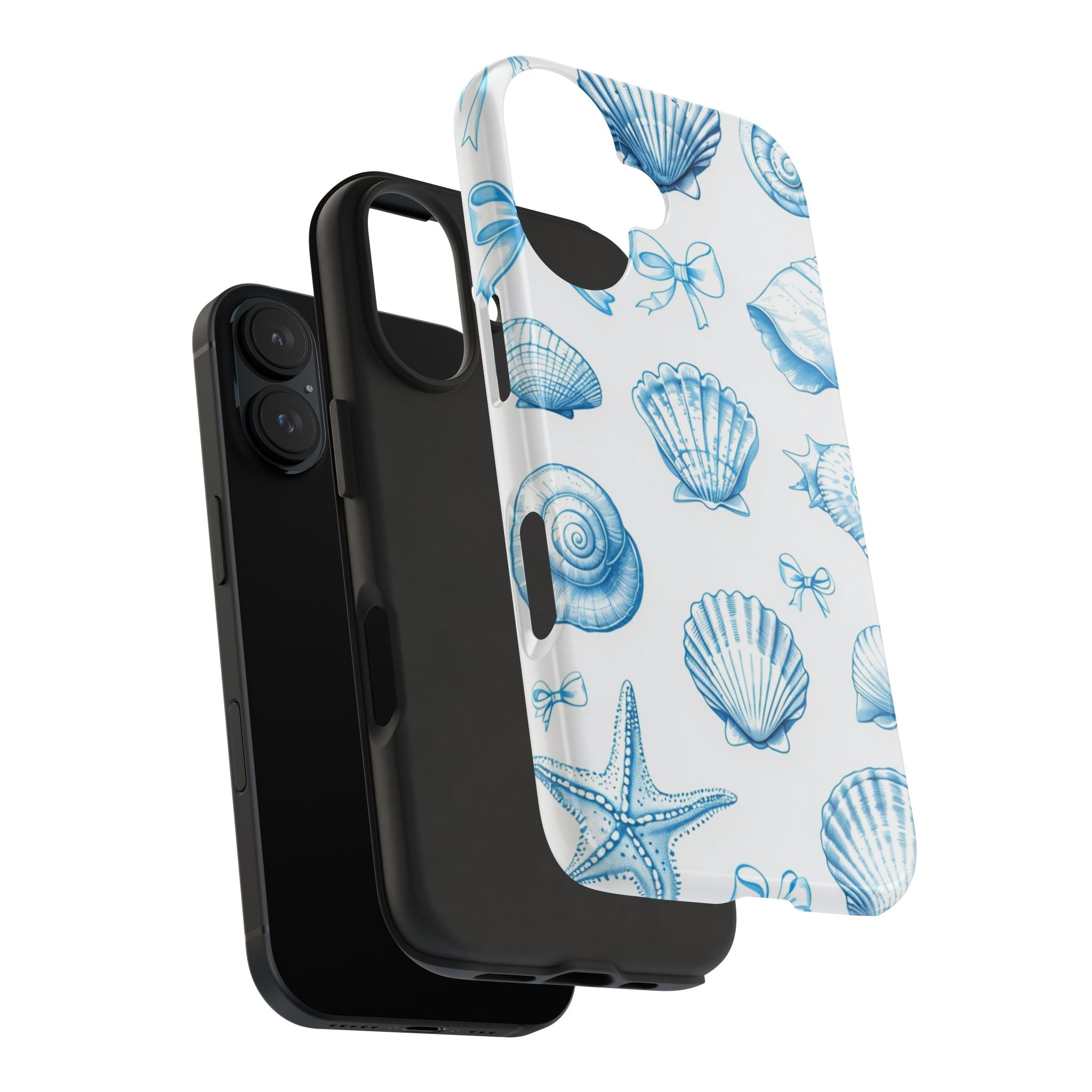 Seashell Blue Tough Phone Case – Coastal Shell Pattern Protective Cover