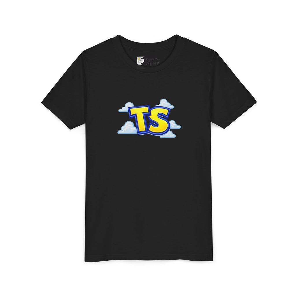 Youth Tee — Playful 'TS' Cloud Logo Kids T-Shirt