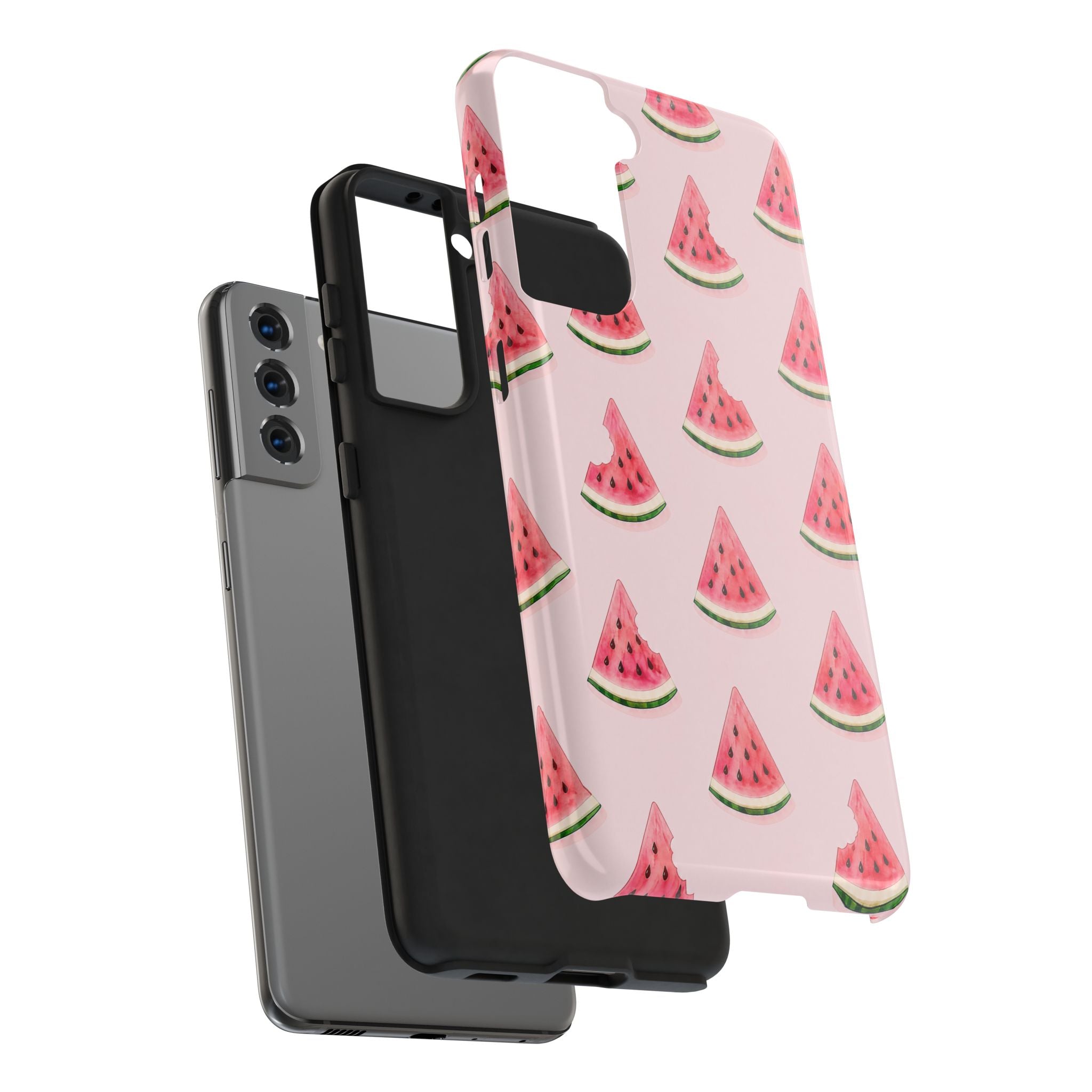 Watermelon Slice Tough Phone Case — Pink Fruit Pattern, Summer Phone Cover