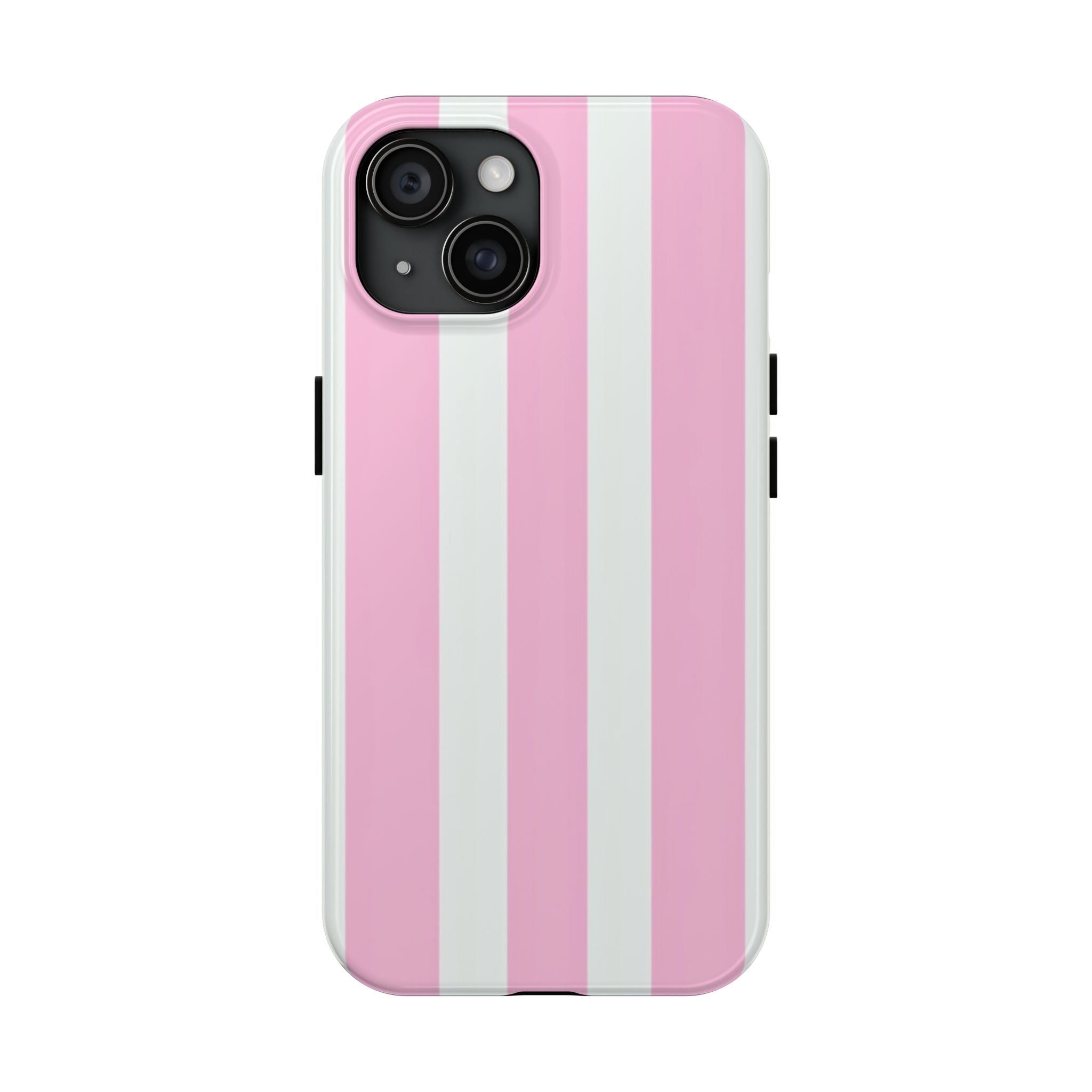 Pink & White Stripe Tough Phone Case — Protective Stripe iPhone Cover