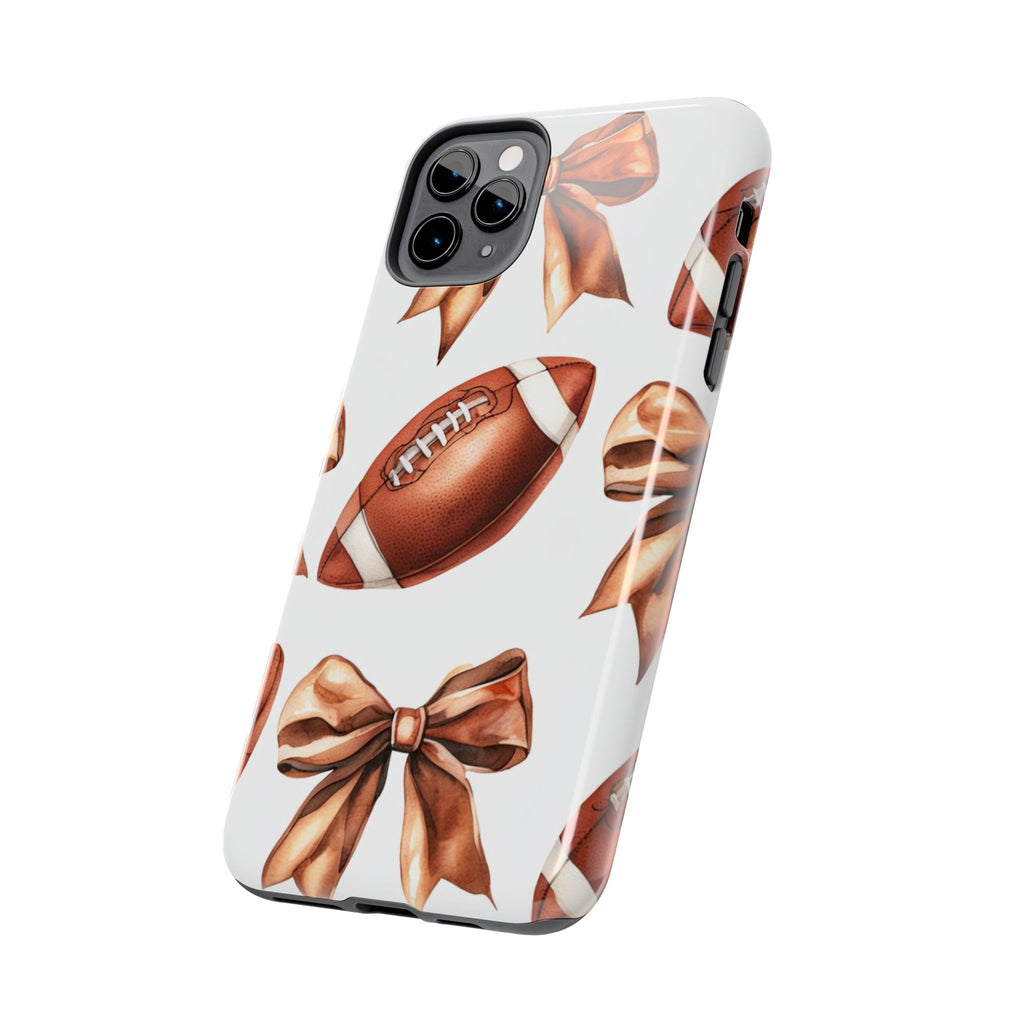Tough Phone Case – Football & Bow Pattern