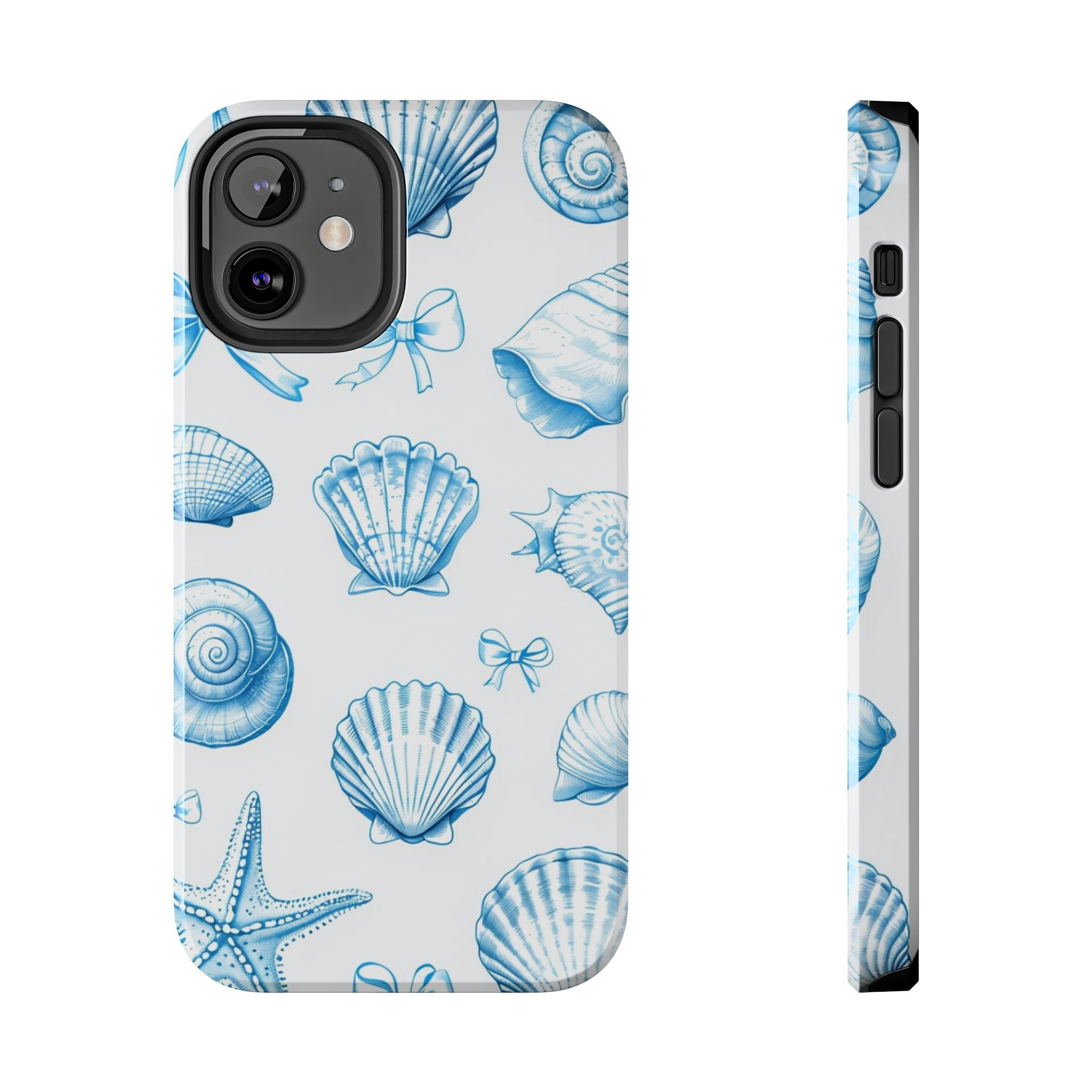 Seashell Blue Tough Phone Case – Coastal Shell Pattern Protective Cover