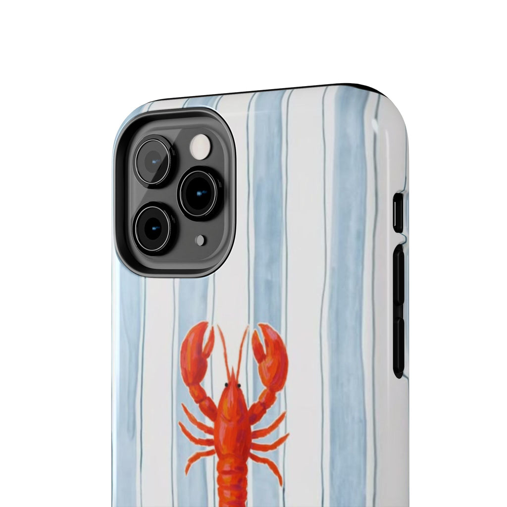 Lobster Stripe Tough Phone Case — Coastal Nautical Protective Cover