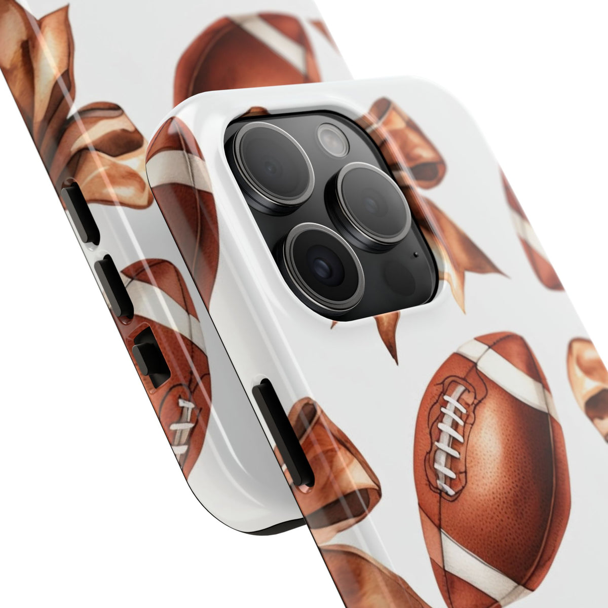 Tough Phone Case – Football & Bow Pattern