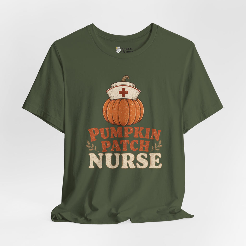 Pumpkin Patch Nurse T-Shirt — Fall Halloween Nurse Tee