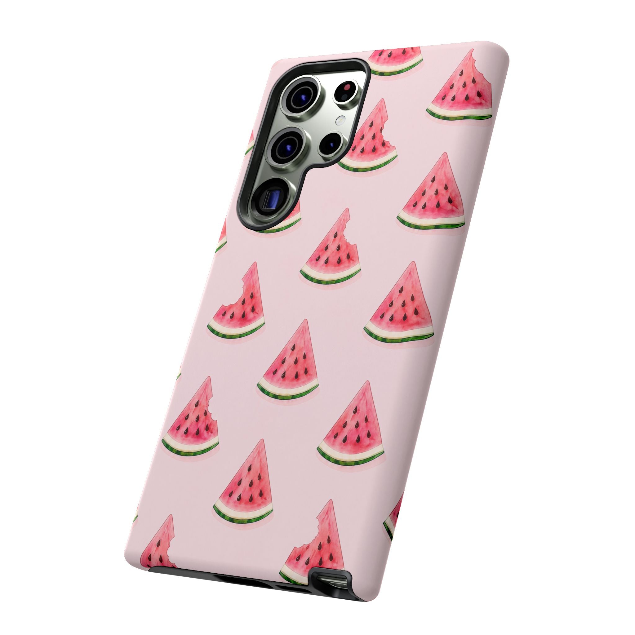 Watermelon Pattern Tough Phone Case — Pink Fruit Slice Protective Case