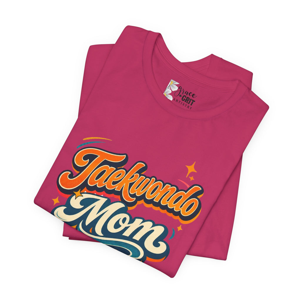 Taekwondo Mom T-Shirt | Retro Script Martial Arts Mom Tee