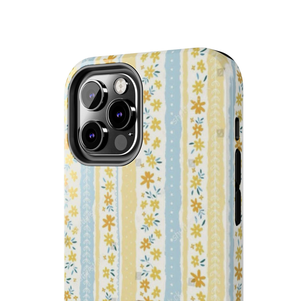 Cowboy Goose Tough Phone Case — Cute Farm Animal iPhone Case with Floral Stripes