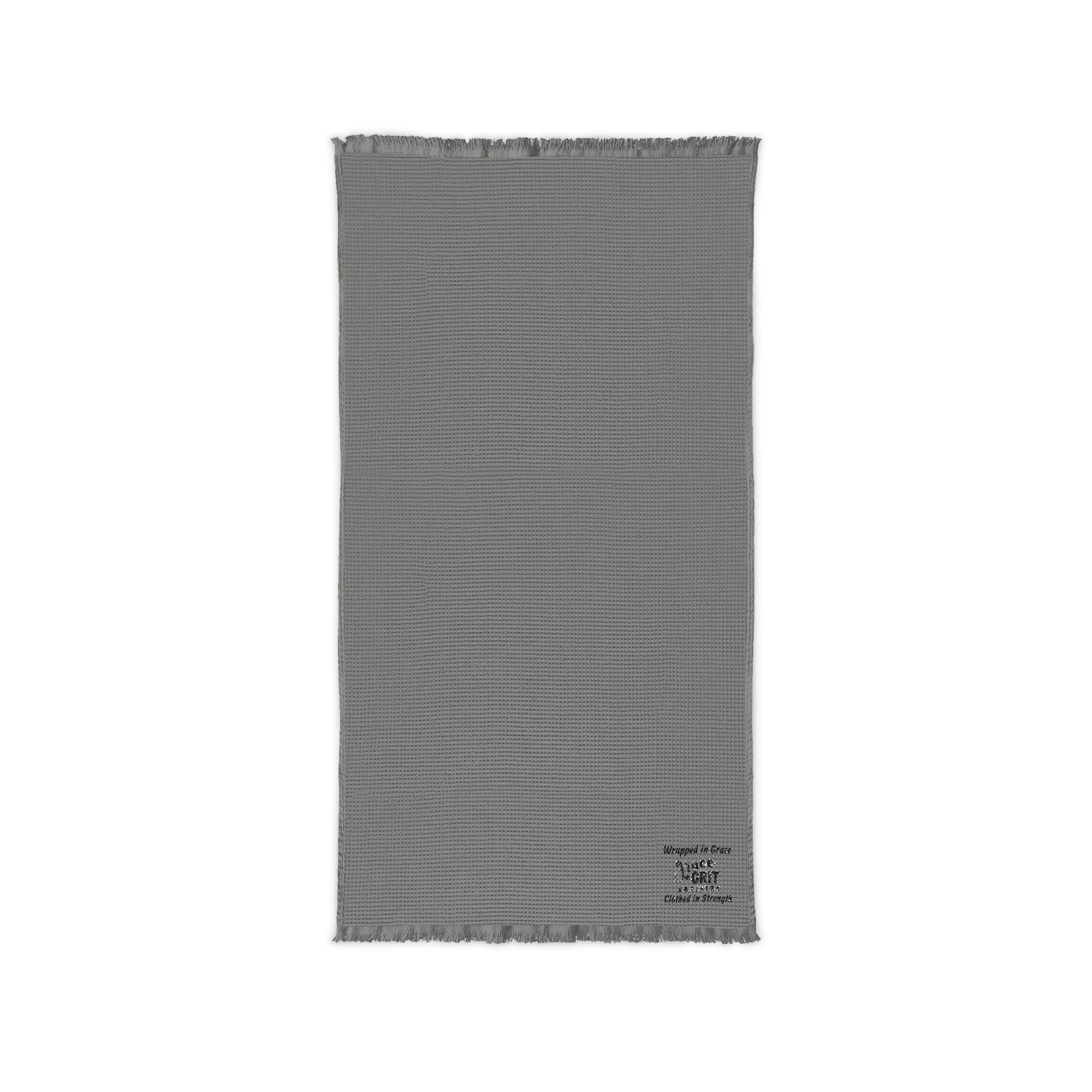 Waffle Cotton Throw Blanket — Embroidered Corner Logo, Lightweight Cozy Home Throw