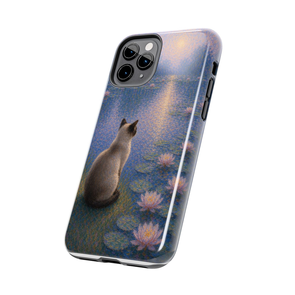 Siamese Cat by Moonlight Tough Phone Case – Waterlily Dream Protective Cover