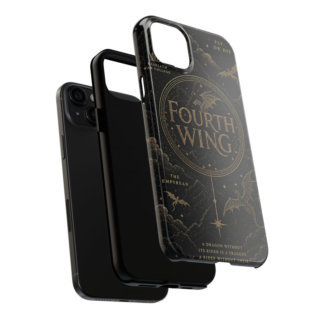 Fourth Wing Tough Phone Case — Dark Fantasy Dragon Design, 'Fly or Die' Quote