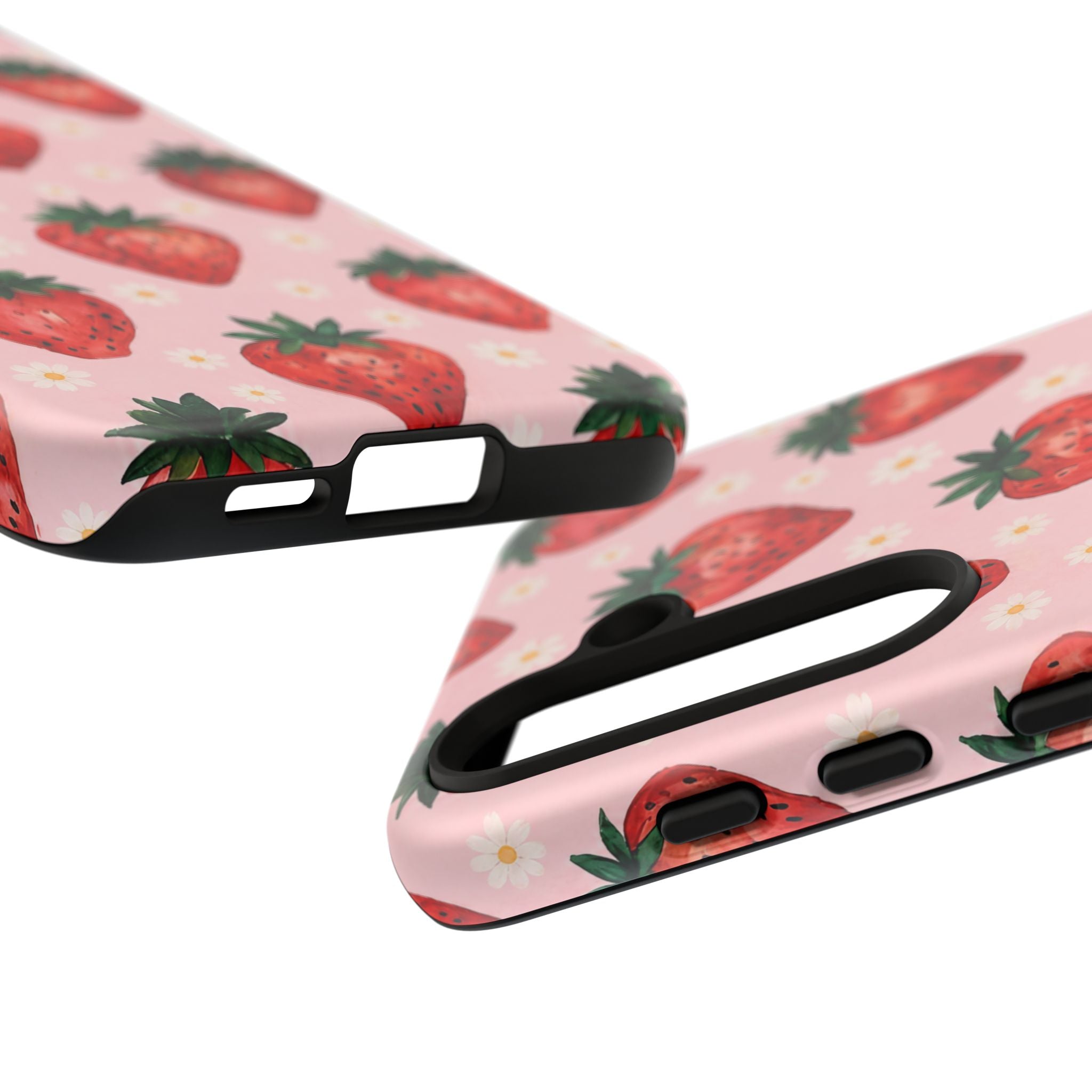 Strawberry Pattern Tough Case — Cute Pink Fruit Phone Case