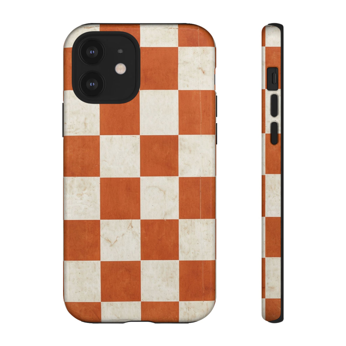 Vintage Orange Checkerboard Tough Phone Case
