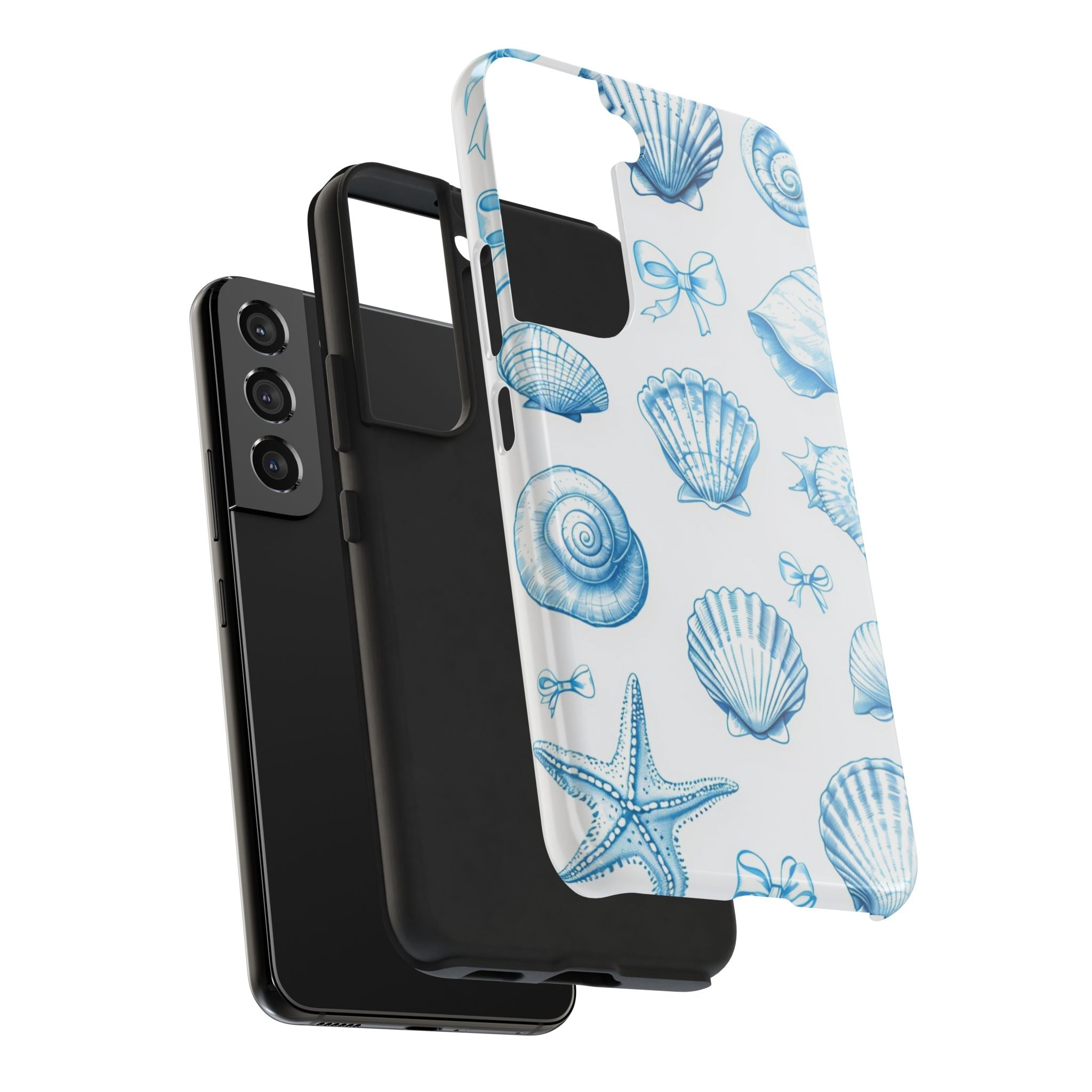 Seashell Blue Tough Phone Case – Coastal Shell Pattern Protective Cover