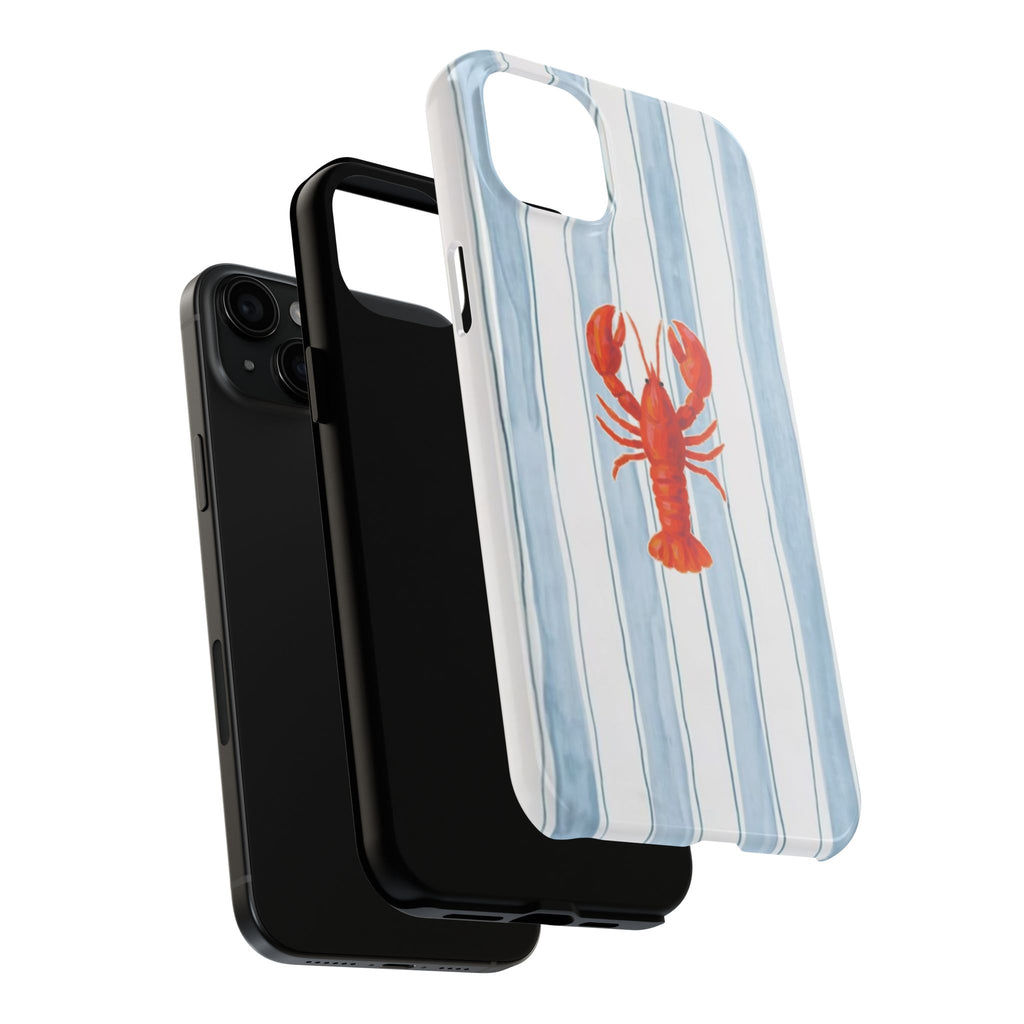 Lobster Stripe Tough Phone Case — Coastal Nautical Protective Cover