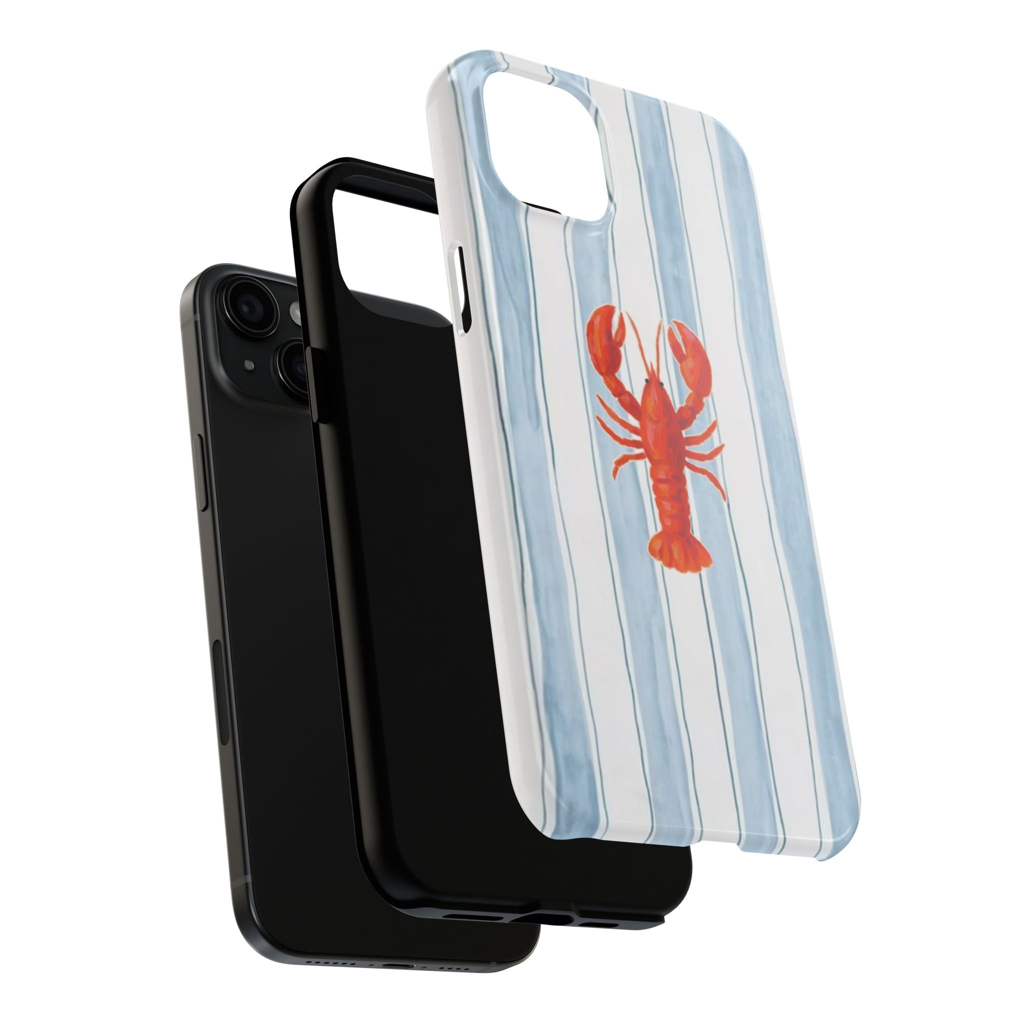 Lobster Stripe Tough Phone Case — Coastal Nautical Protective Cover