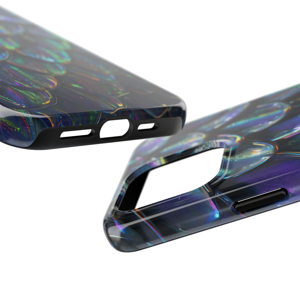 Holographic Mermaid Scale Tough Phone Case — Iridescent Protective Phone Cover