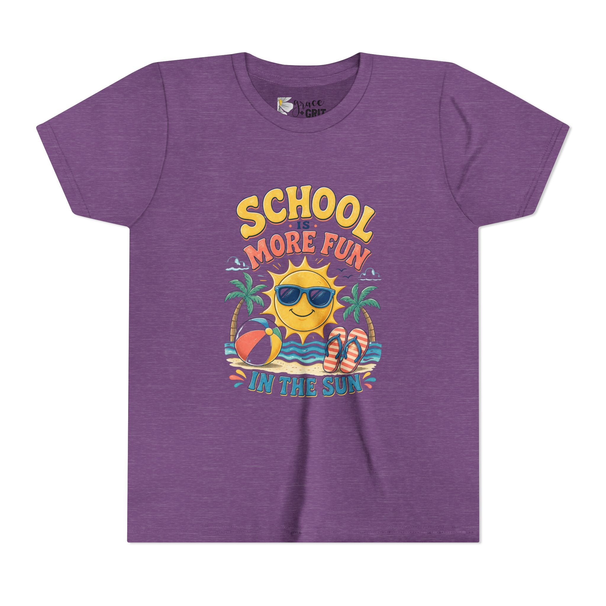 Youth Tee — "School Is More Fun in the Sun" Summer Vacation Shirt
