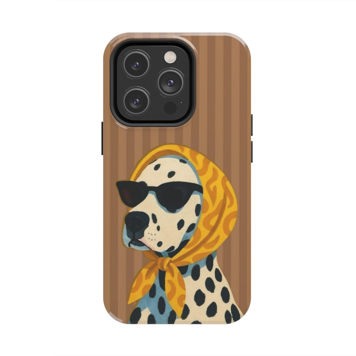 Dalmatian in Scarf Tough Phone Case — Retro Dog Print Protective Cover