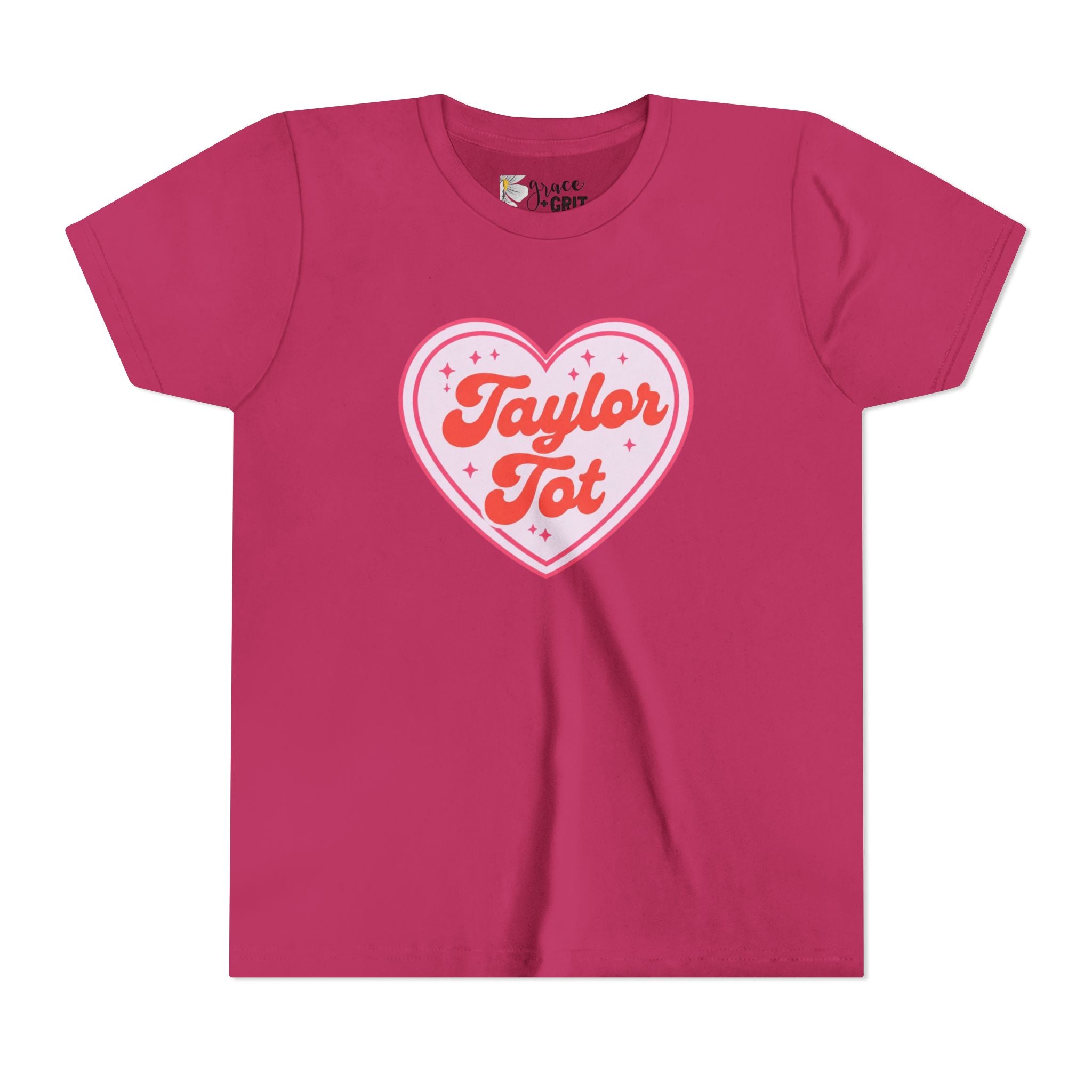 Youth Tee — "Taylor Tot" Pink Heart Kids Shirt