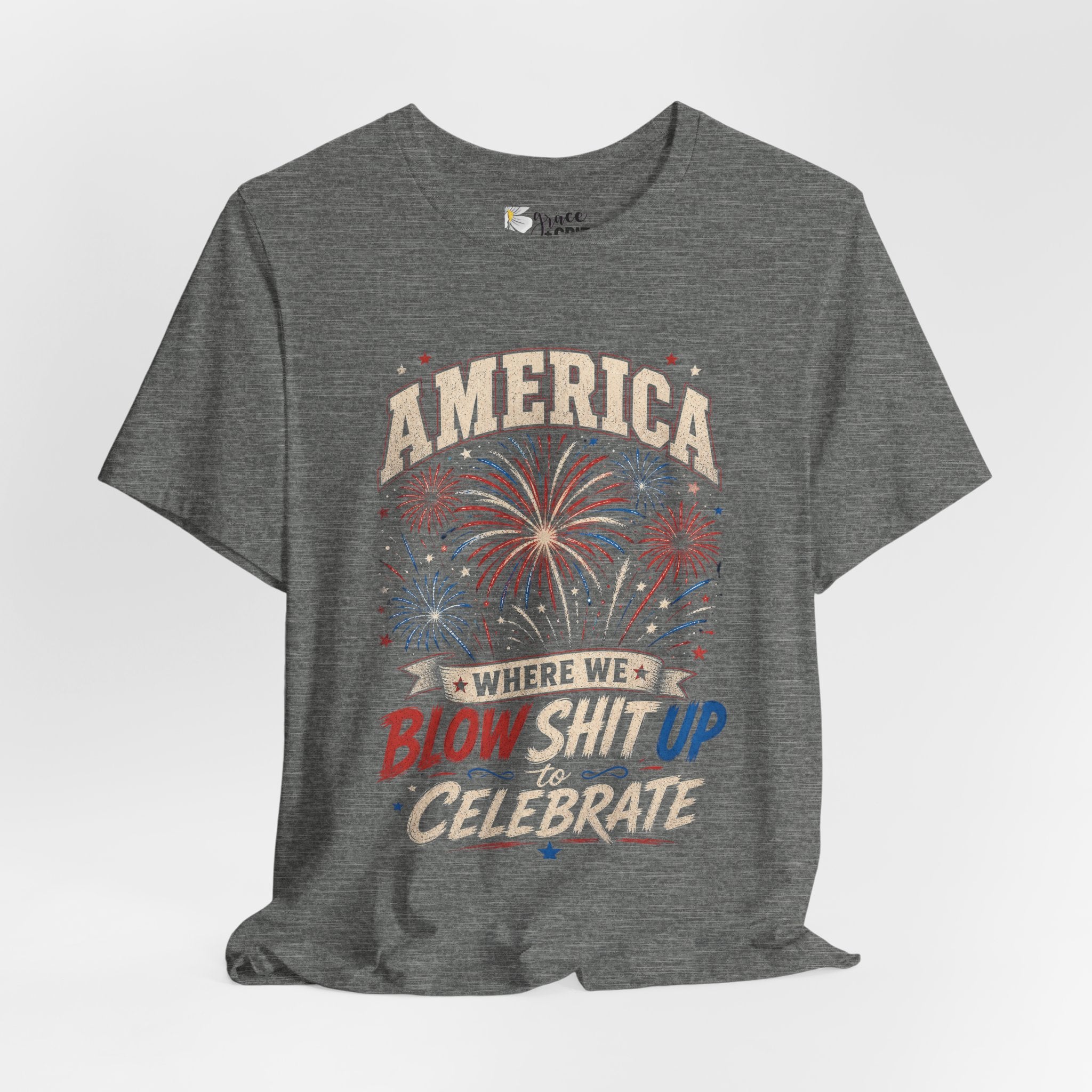 America Fireworks Celebrate Tee | Patriotic Fourth of July Shirt