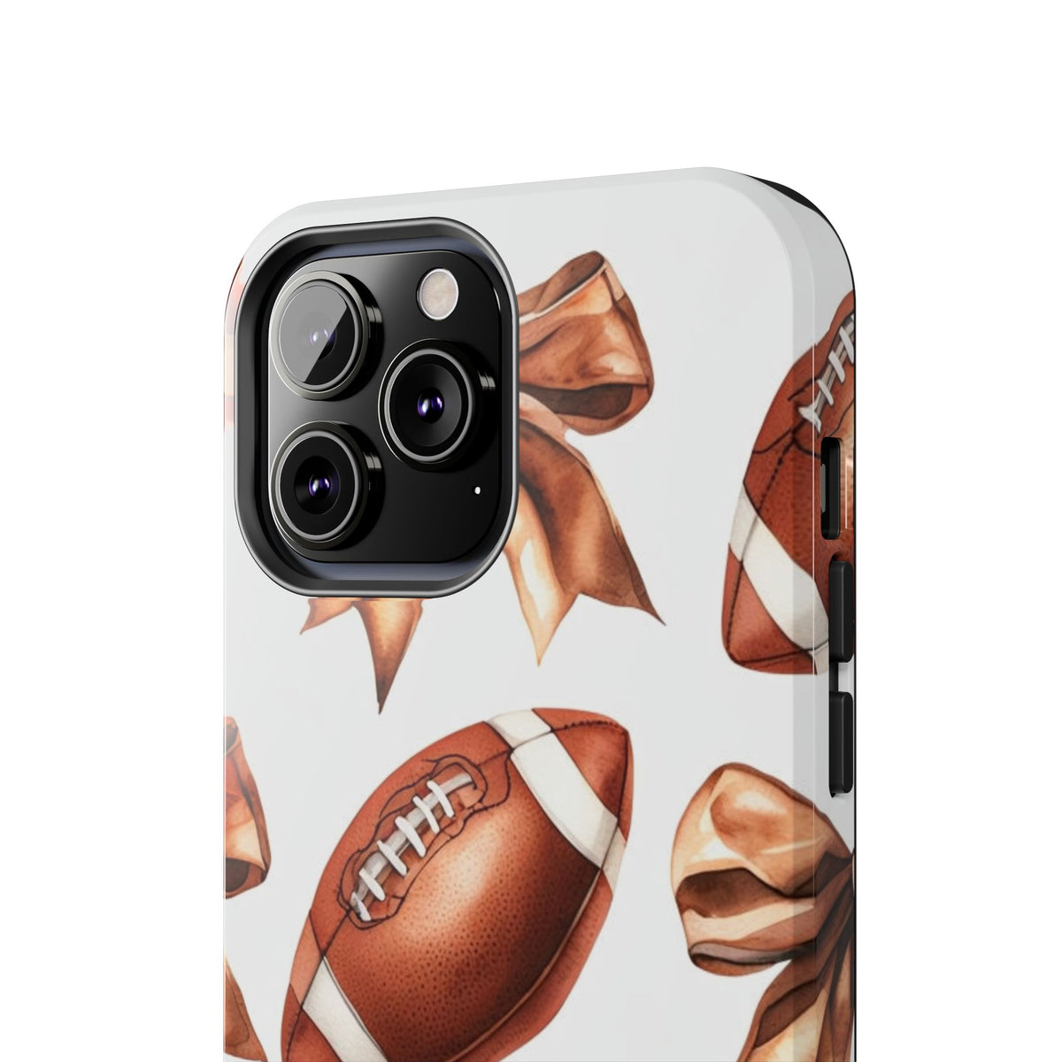 Tough Phone Case – Football & Bow Pattern