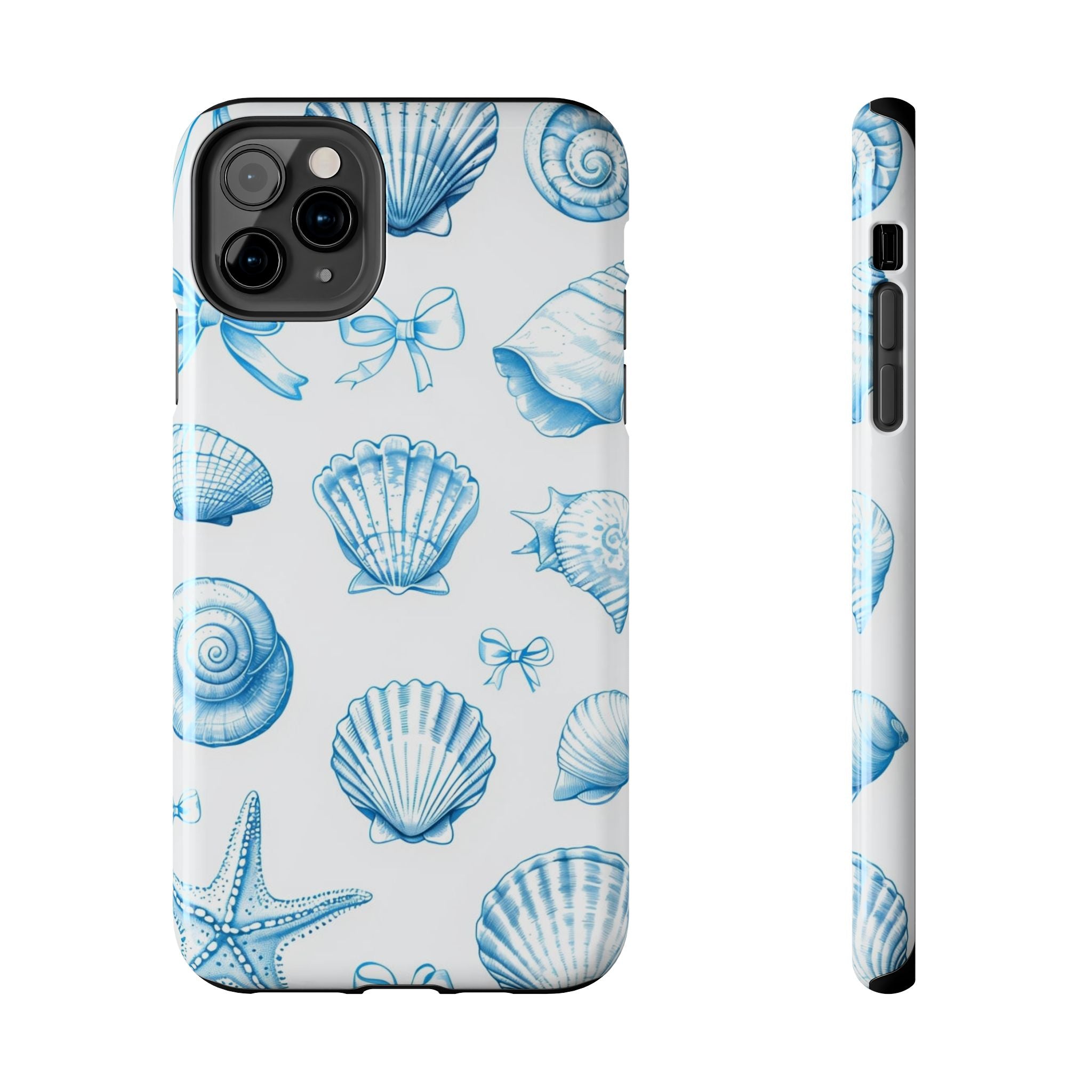 Seashell Blue Tough Phone Case – Coastal Shell Pattern Protective Cover