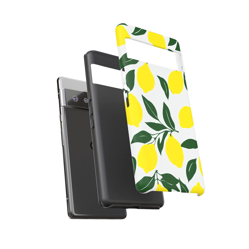 Lemon Pattern Tough Phone Case — Bright Citrus Protective Cover