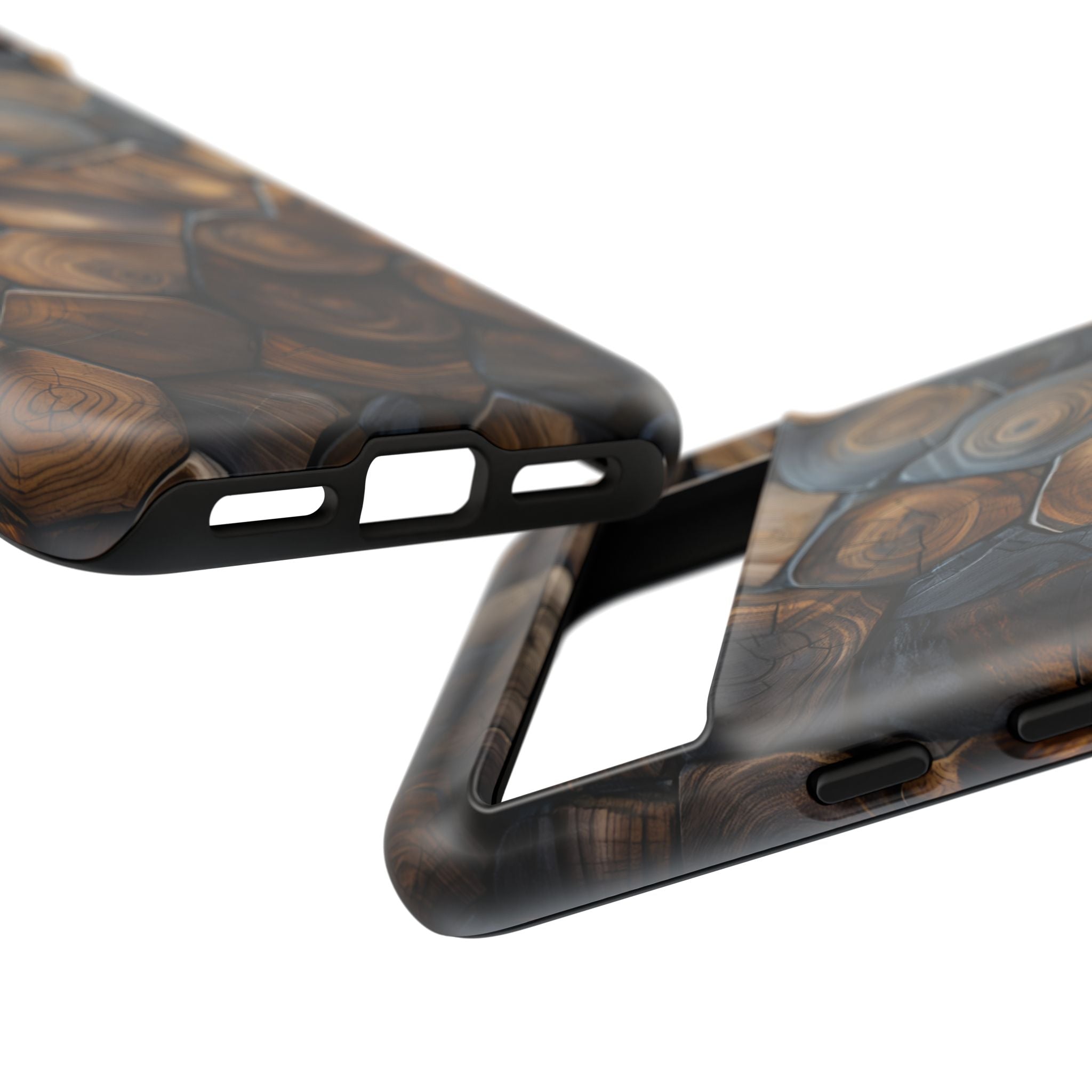 Wood Grain Hex Phone Case — Rustic Geometric iPhone Protection