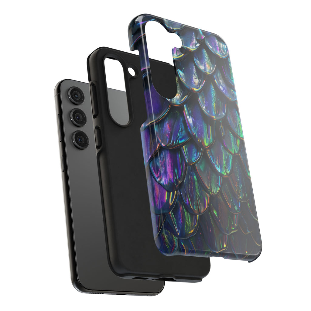 Holographic Mermaid Scale Tough Phone Case — Iridescent Protective Phone Cover