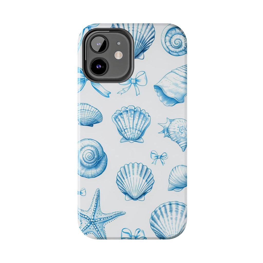 Seashell Blue Tough Phone Case – Coastal Shell Pattern Protective Cover