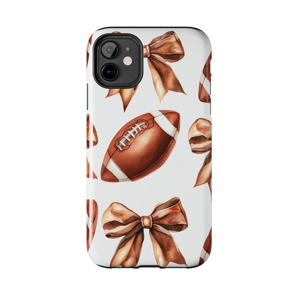 Tough Phone Case – Football & Bow Pattern