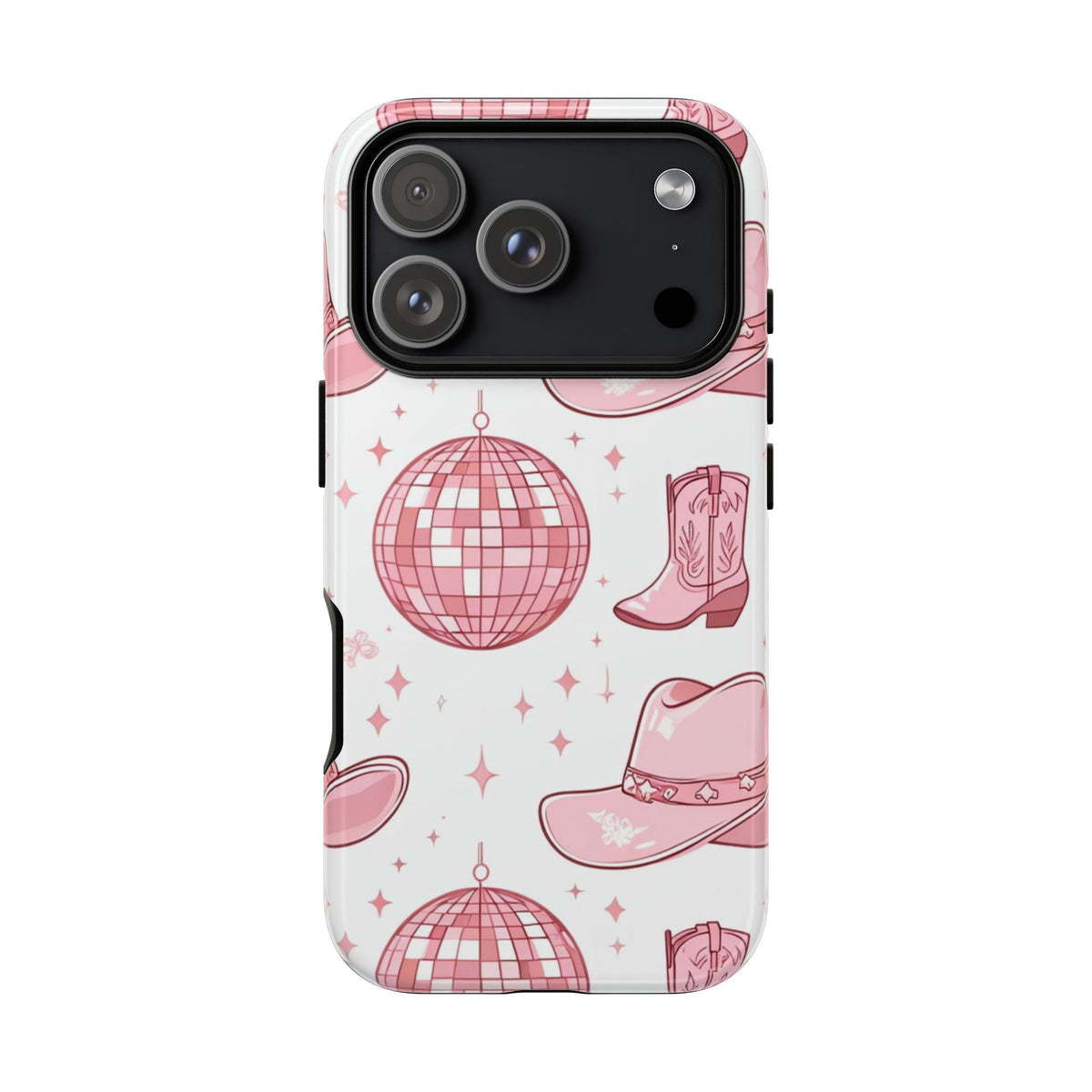 Pink Cowboy Boots & Disco Balls Tough Phone Case