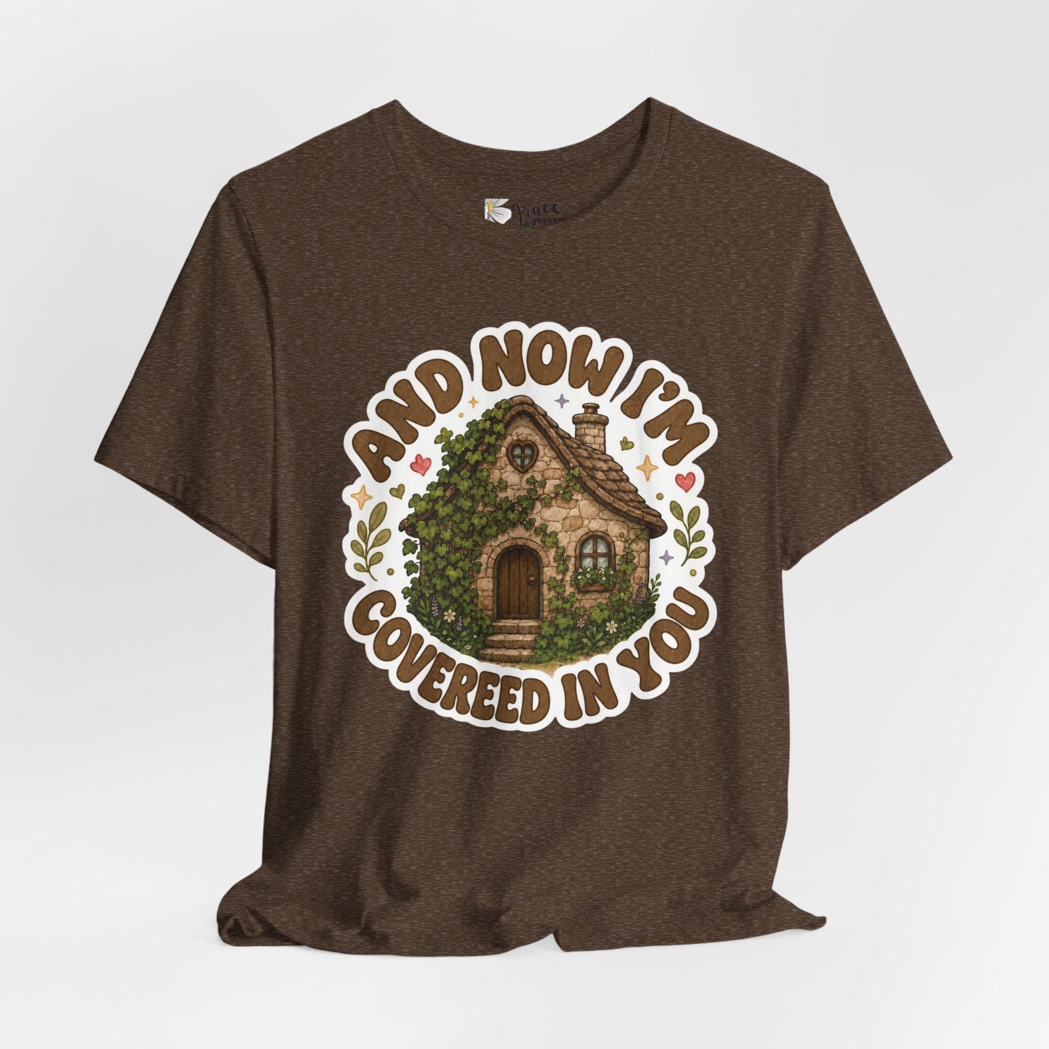 Covered in You Cottage Tee — Vintage Floral Cozy House Graphic Shirt