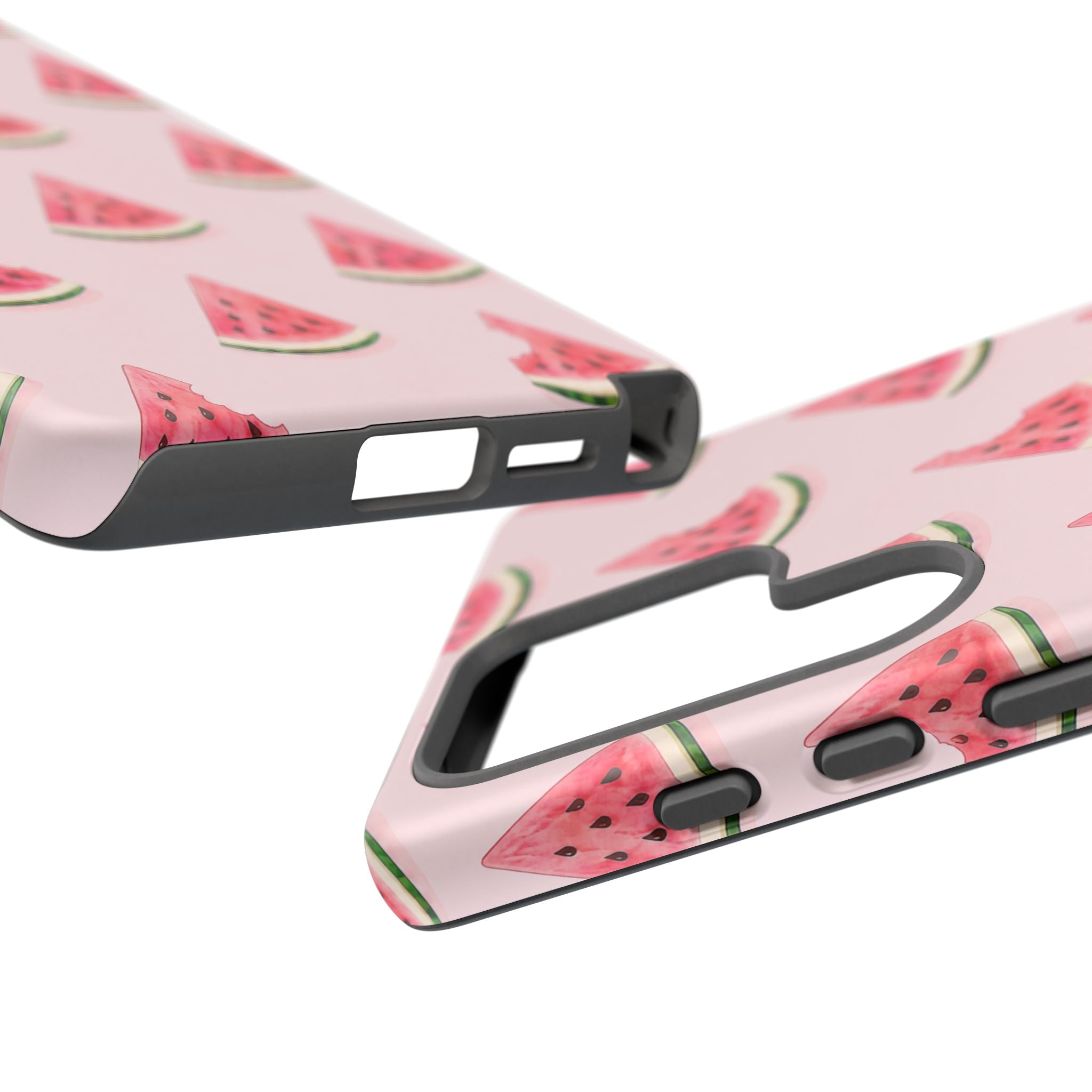 Watermelon Pattern Tough Phone Case — Pink Fruit Slice Protective Case