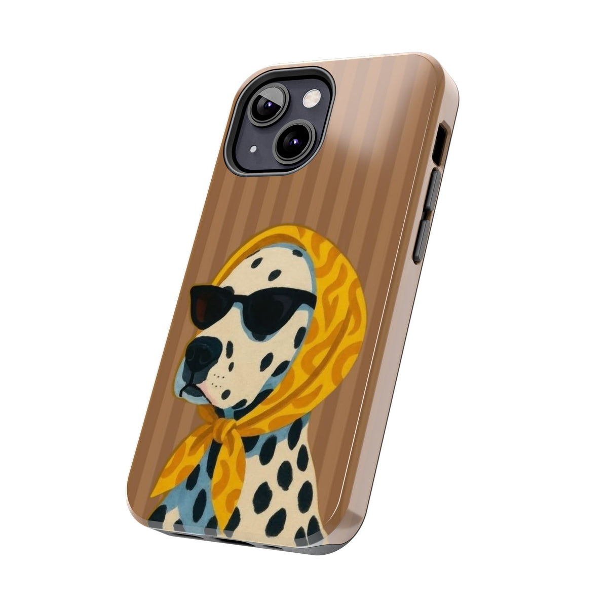 Dalmatian in Scarf Tough Phone Case — Retro Dog Print Protective Cover