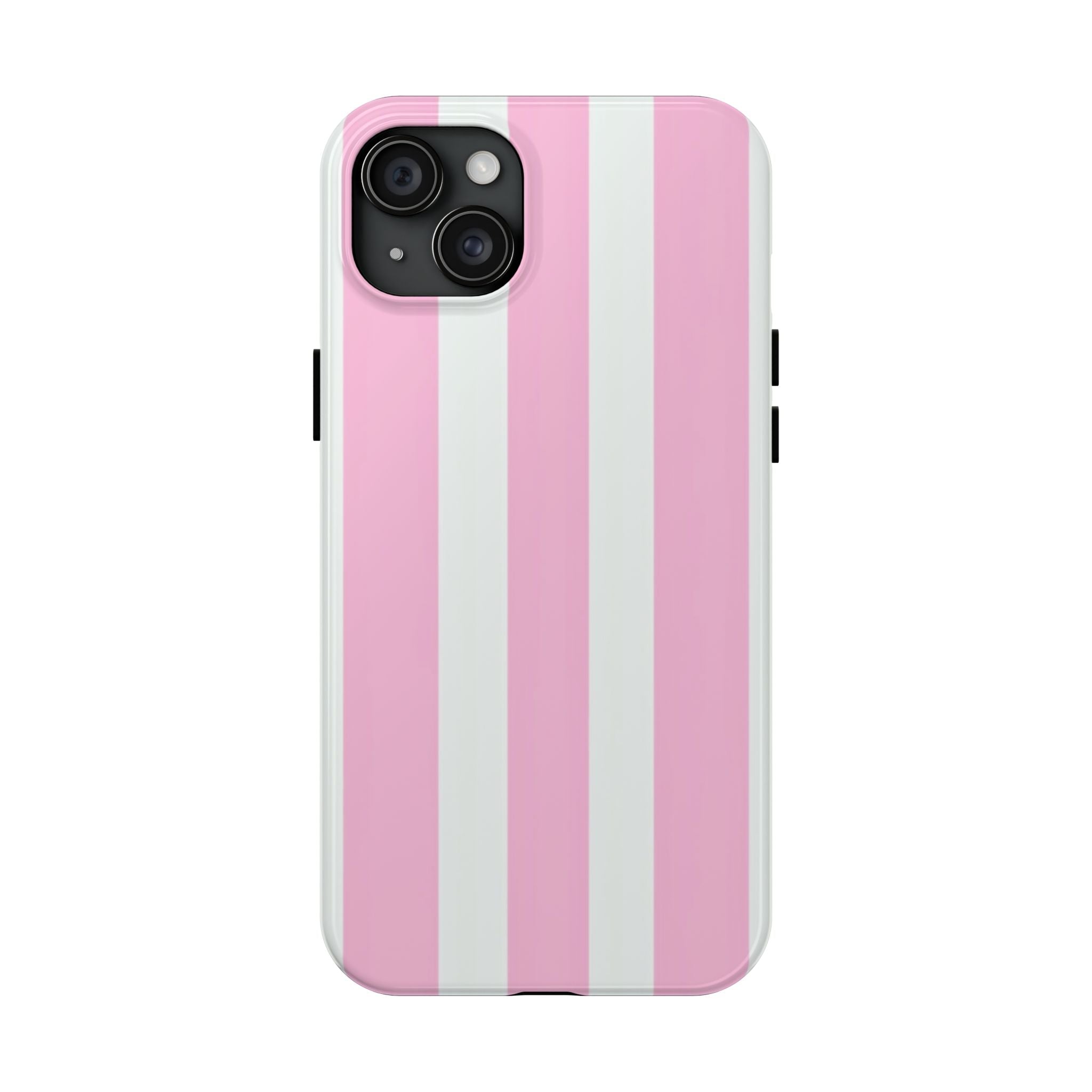 Pink & White Stripe Tough Phone Case — Protective Stripe iPhone Cover